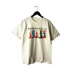 One Republic T Shirt Adult White Medium M Boy Band American Pop Rock Band Solid
